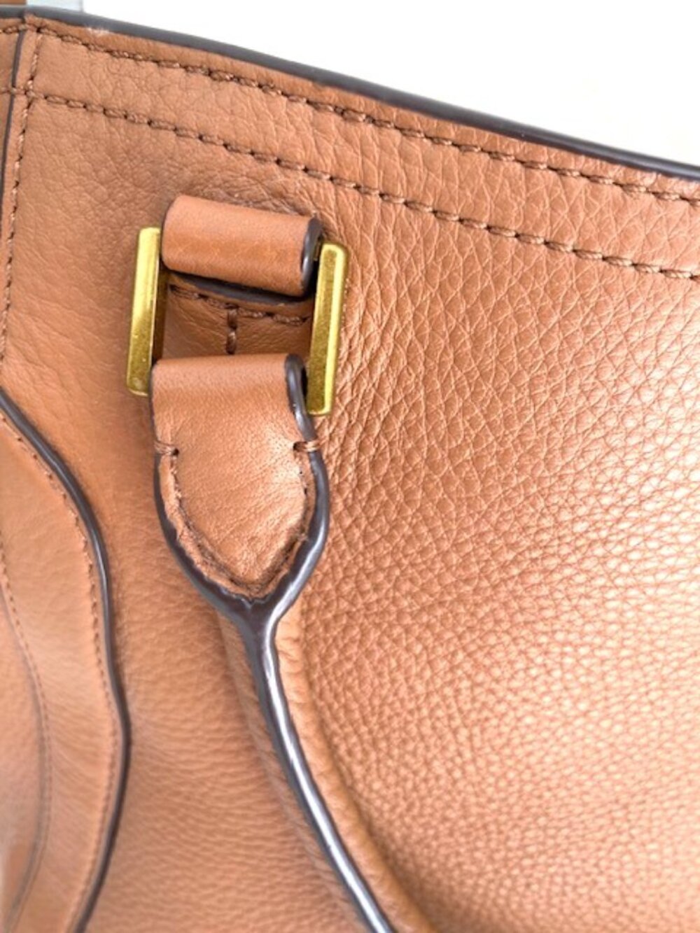 Tory Burch Frances Leather Satchel Bag Large Authentic Tan Brown - Picture 9 of 9